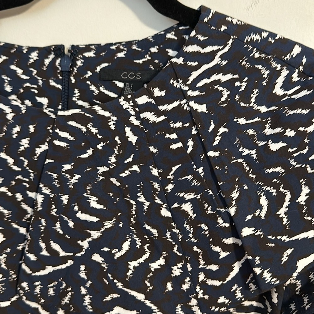 Cos Cotton Patterned Ruffle Blouse Fall Pleated - image 2